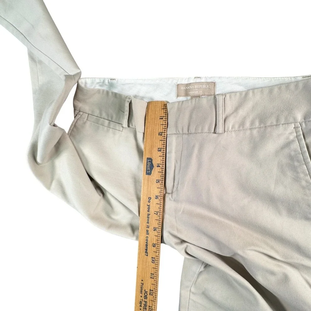 Banana Republic Womens 4 Jackson Fit‎ Khaki Chino Pants Minimalist Quiet Luxury